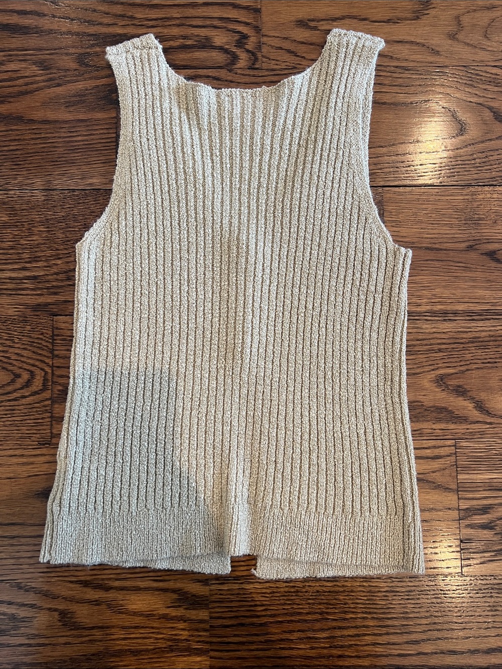 Line & Dot Cream Ribbed Button-Front Tank - Picture 2 of 2